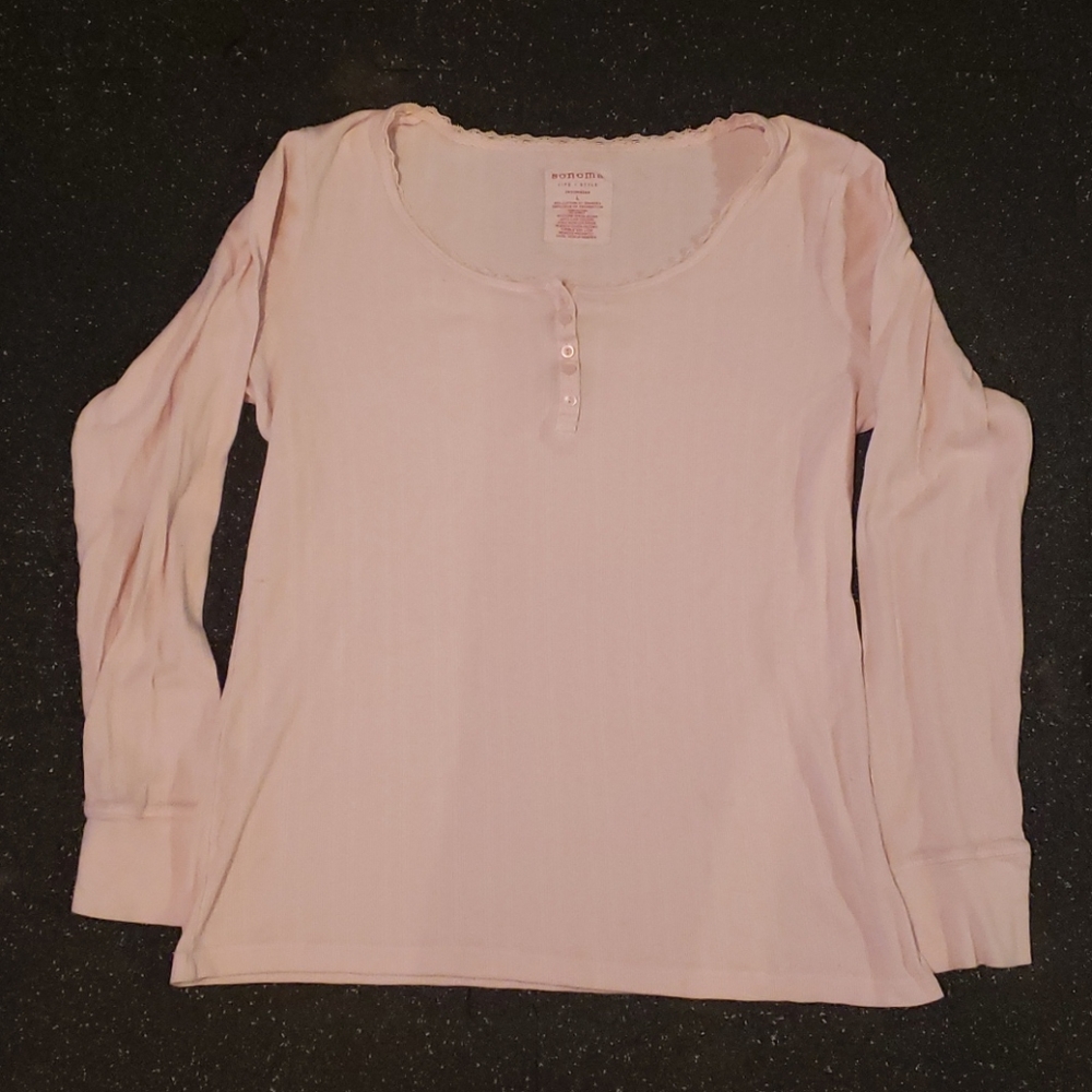 Pink long sleeved pajama top